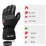gants chauffant de ski sur fond blanc