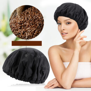 femme qui porte un bonnet chauffant au graine de lin
