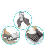 sous gants tactile avec une main qui tient un téléphone