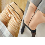 personne qui porte le collant legging beige