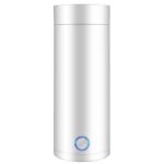 Sur fond blanc, on voit un mug chauffant blanc très élégant.