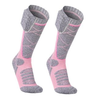 Paire de chaussettes hautes grises et roses