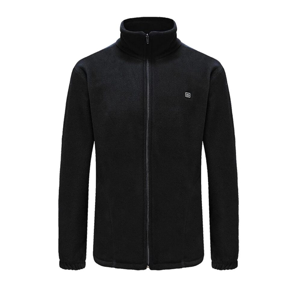 Pull à zip polaire, gilet chauffant noir pour homme