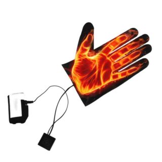 sous gants chauffant avec sa prise USB sur fond blanc