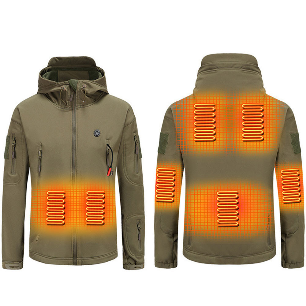 Blouson chauffant à capuche en coton pour hommes